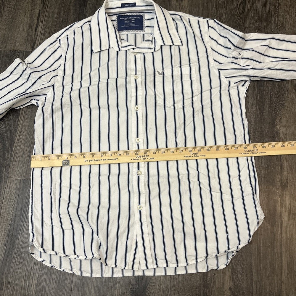Mens Big & Tall American Eagle Outfitter 2XL Vintage Fit Shirt Long Sleeve WHITE - Picture 7 of 11